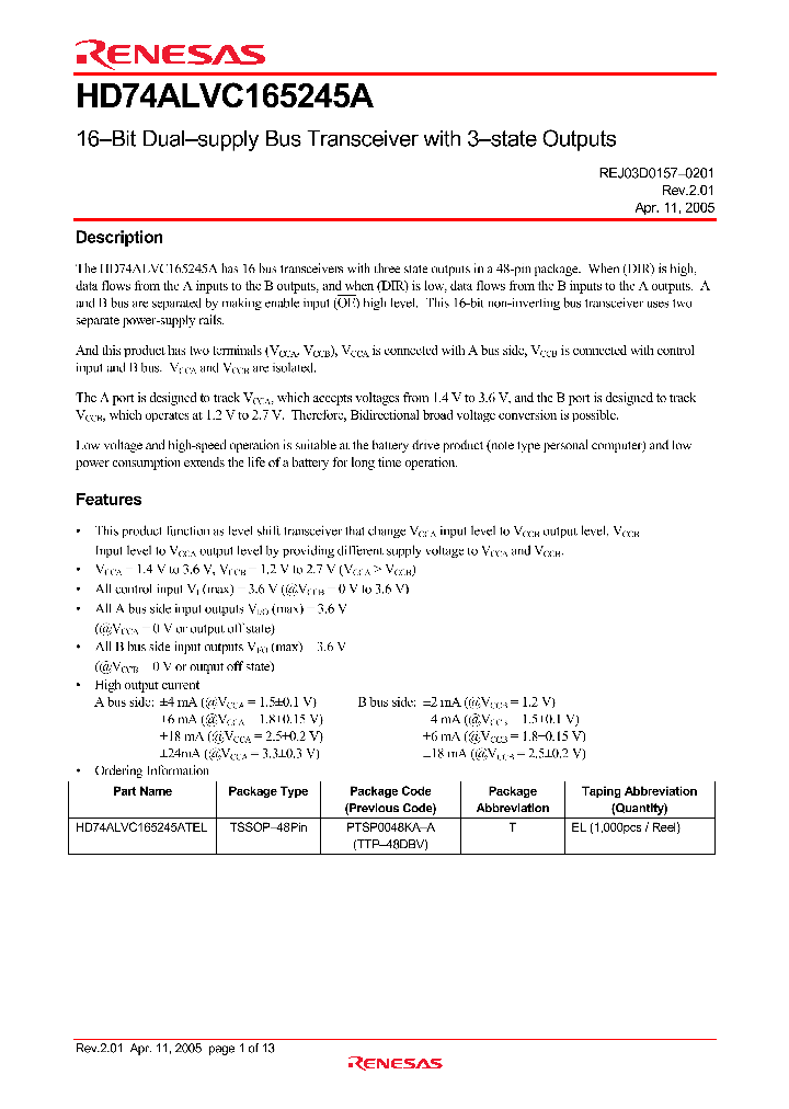 HD74ALVC165245A_4317704.PDF Datasheet