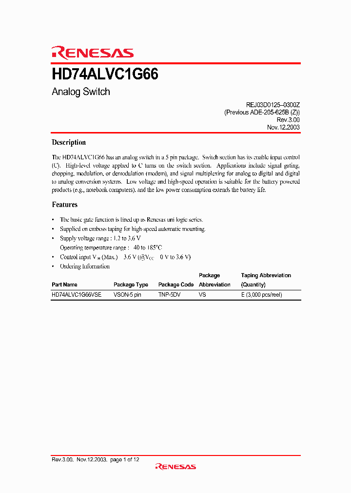HD74ALVC1G66_4785824.PDF Datasheet