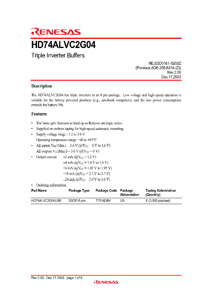 HD74ALVC2G04_4491945.PDF Datasheet