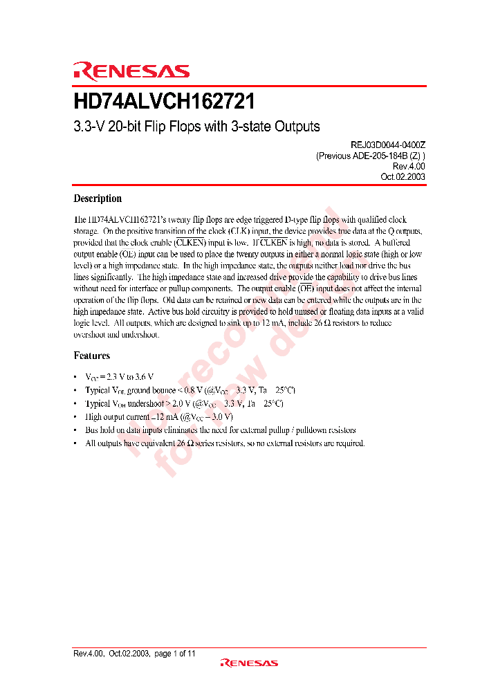 HD74ALVCH162721_4317839.PDF Datasheet