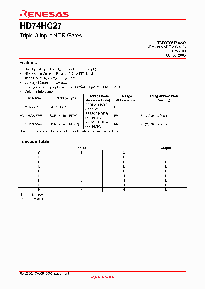 HD74HC27FPEL_4297841.PDF Datasheet