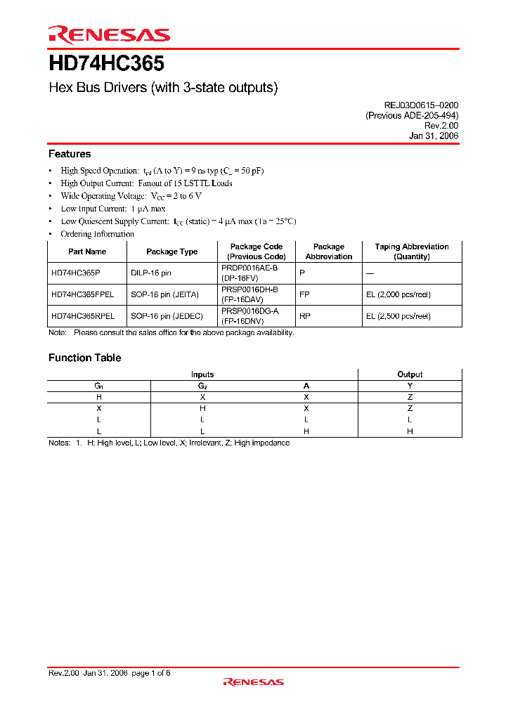 HD74HC365FPEL_4297838.PDF Datasheet
