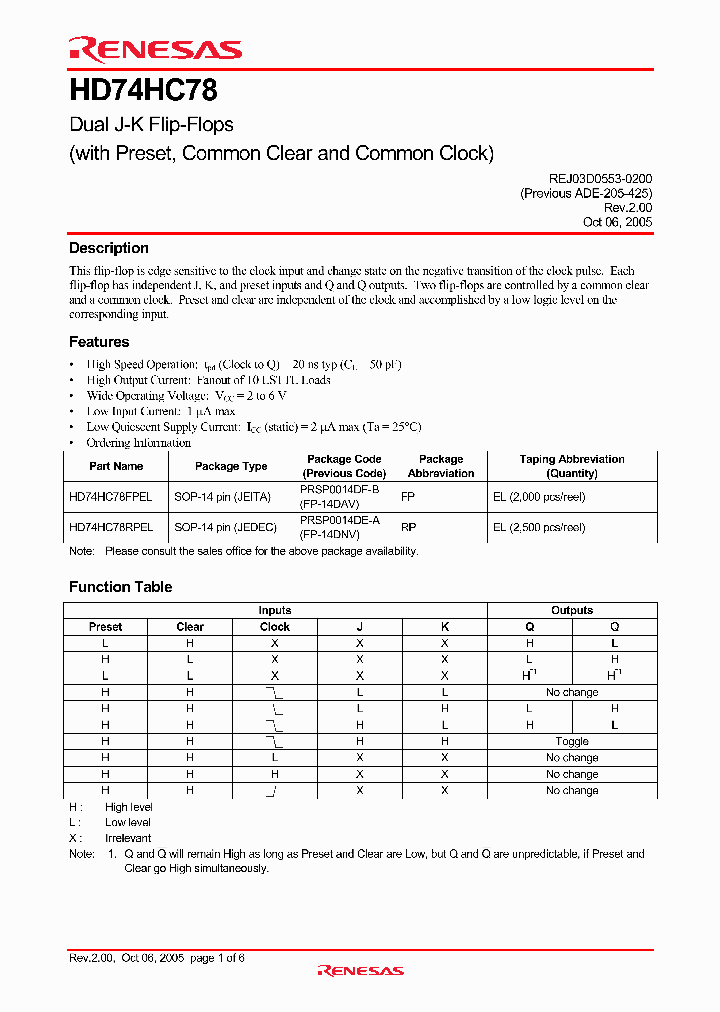 HD74HC78FPEL_4592705.PDF Datasheet