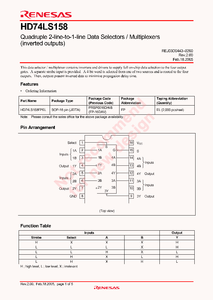 HD74LS158FPEL_4327048.PDF Datasheet