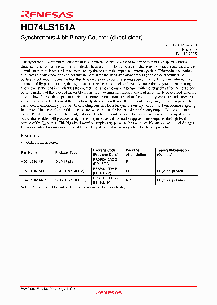 HD74LS161A_4265798.PDF Datasheet