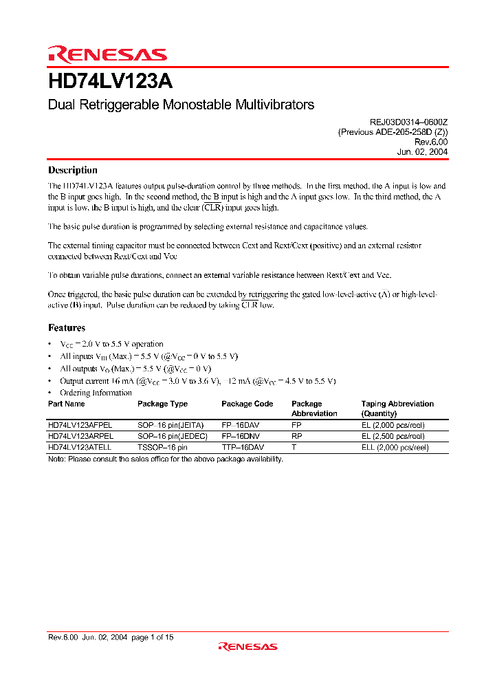 HD74LV123ATELL_4876015.PDF Datasheet