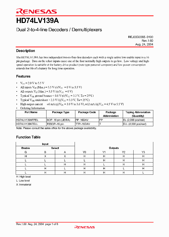 HD74LV139ATELL_4559913.PDF Datasheet