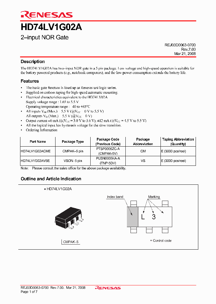 HD74LV1G02A_4415591.PDF Datasheet
