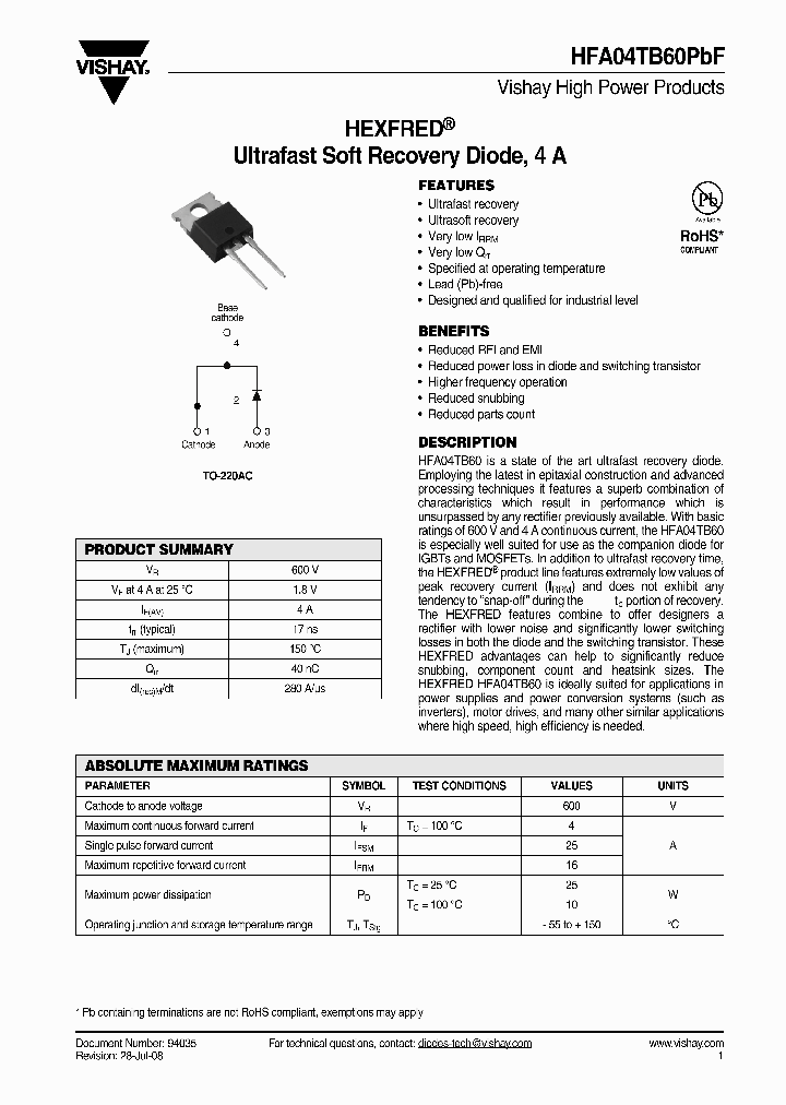 HFA04TB60PBF_4401027.PDF Datasheet