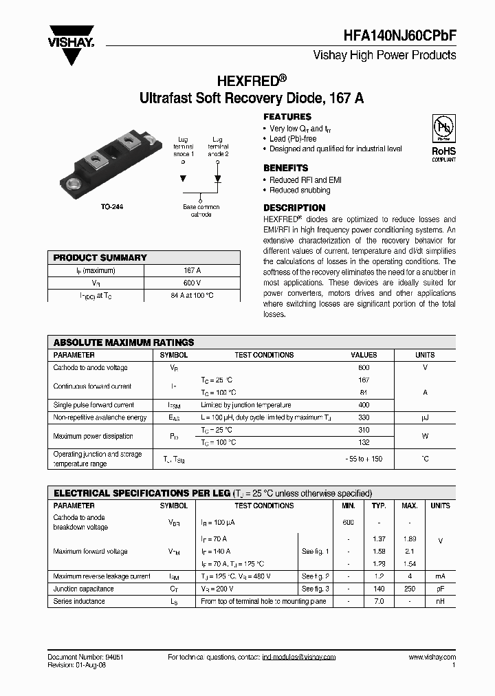 HFA140NJ60CPBF_4444963.PDF Datasheet