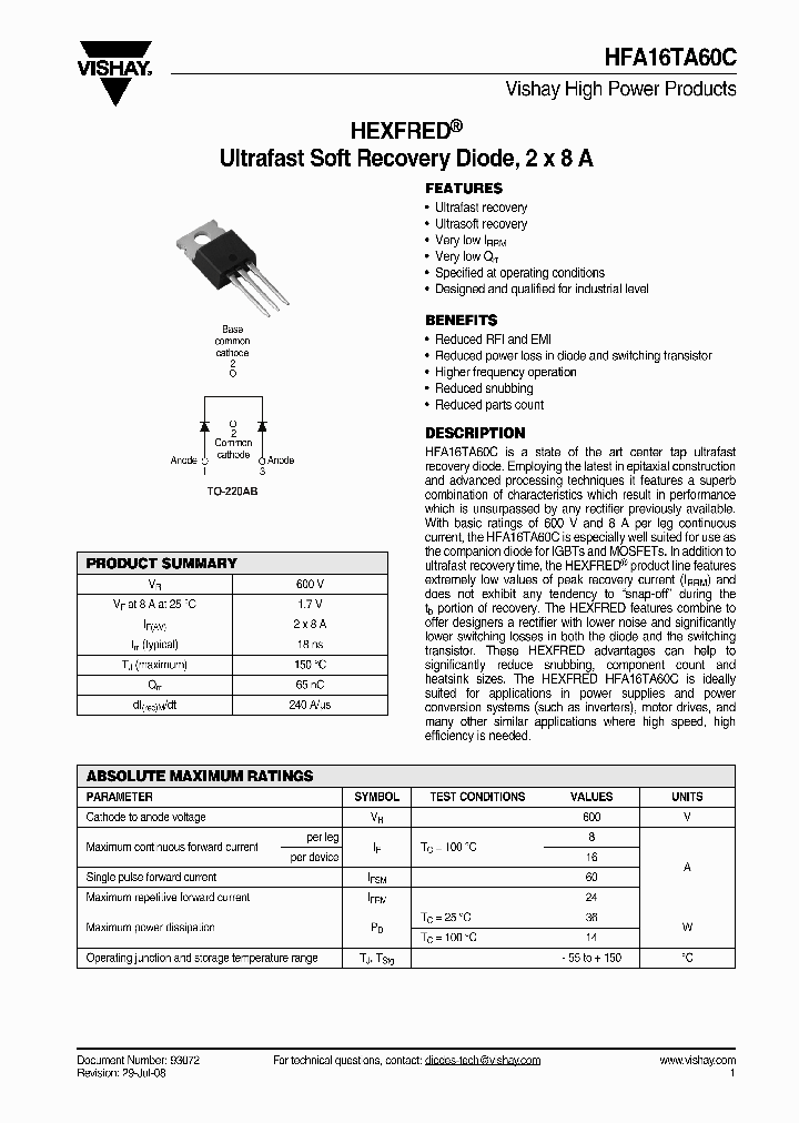 HFA16TA60C_4250169.PDF Datasheet