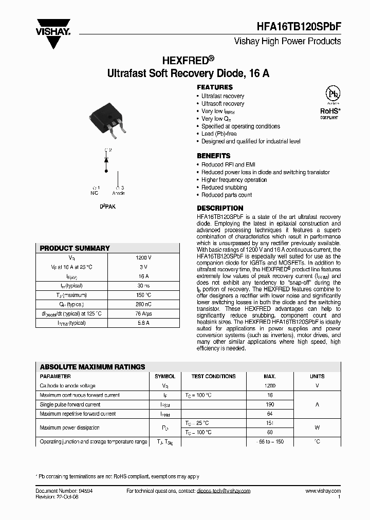 HFA16TB120SPBF_4767622.PDF Datasheet