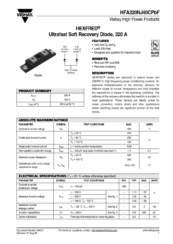 HFA320NJ40CPBF_4385544.PDF Datasheet