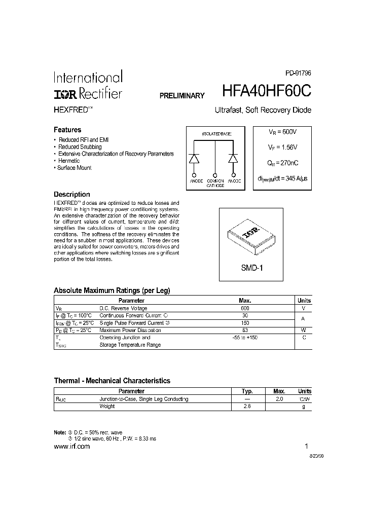 HFA40HF60C_4904563.PDF Datasheet