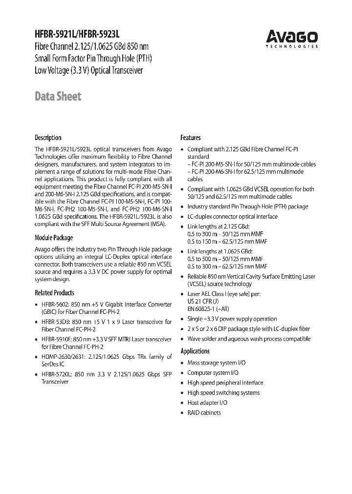 HFBR-5921L_4757967.PDF Datasheet