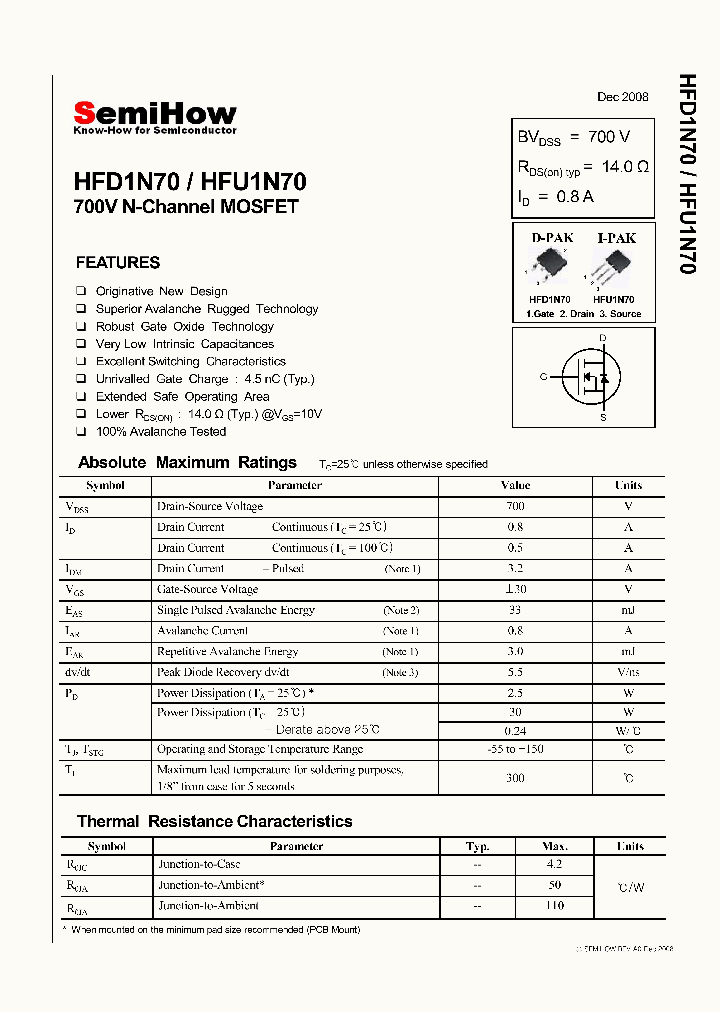 HFD1N70_4662220.PDF Datasheet