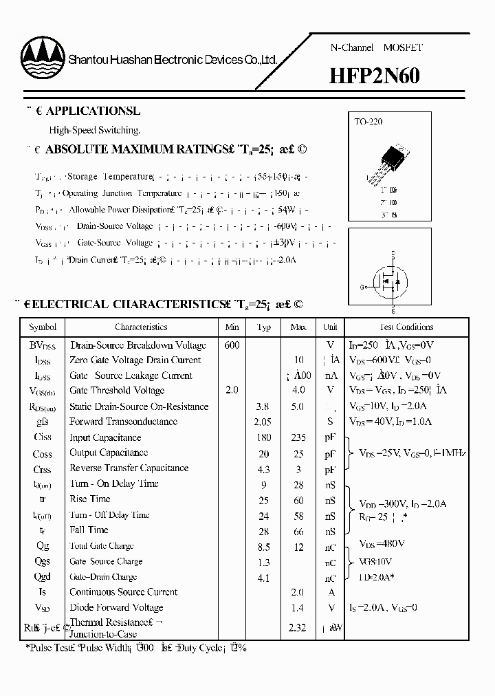 HFP2N60_4643889.PDF Datasheet