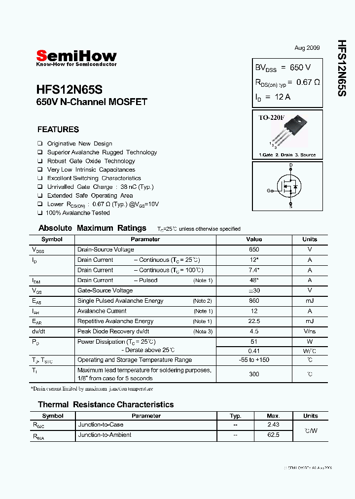 HFS12N65S_4603684.PDF Datasheet
