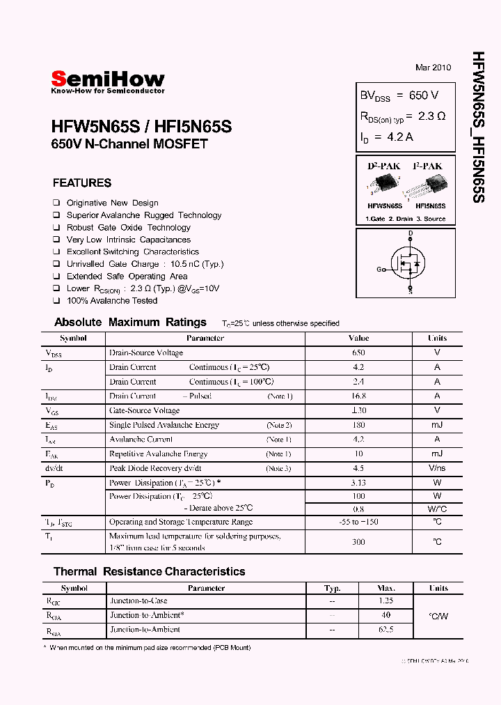 HFW5N65S_4694785.PDF Datasheet