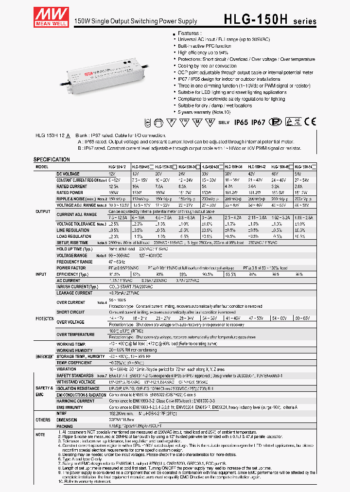 HLG-150H-12_4896405.PDF Datasheet