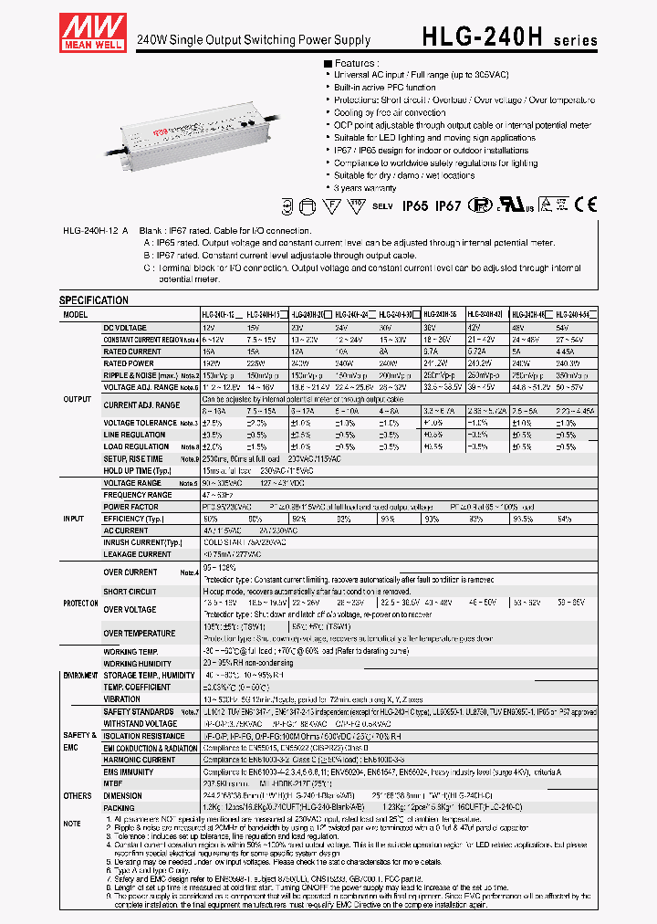 HLG-240H-12_4800458.PDF Datasheet