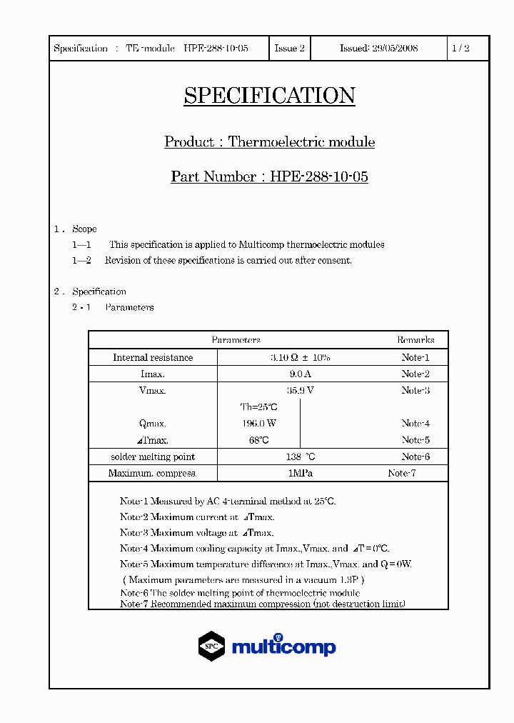 HPE-288-10-05_4688493.PDF Datasheet