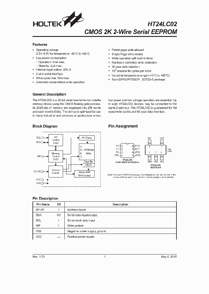 HT24LC0210_4601191.PDF Datasheet