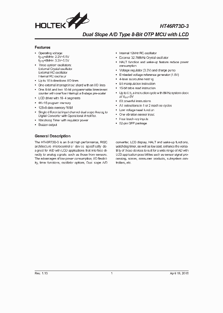 HT46R73D-3_4631744.PDF Datasheet