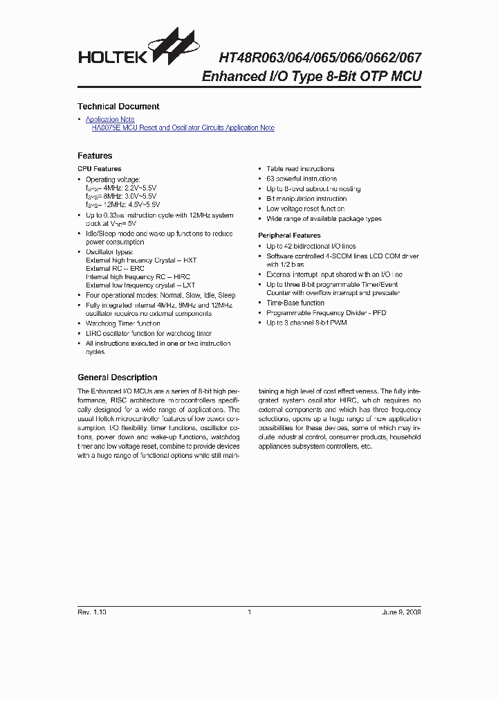 HT48R063_4548119.PDF Datasheet