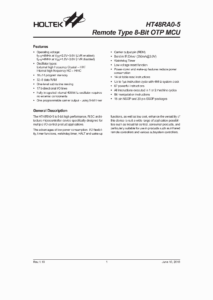 HT48RA0-5_4572780.PDF Datasheet