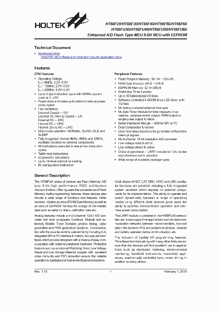 HT66F2010_4583565.PDF Datasheet