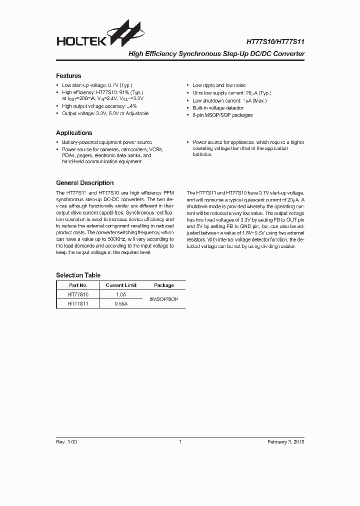 HT77S10_4662558.PDF Datasheet