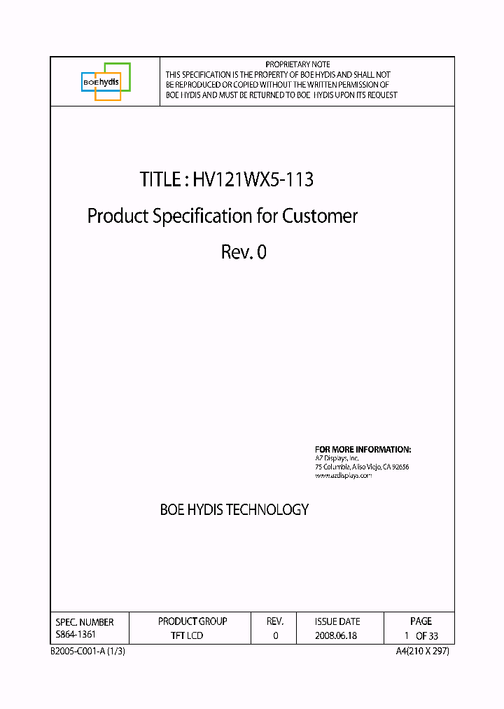 HV121WX5-113_4666623.PDF Datasheet