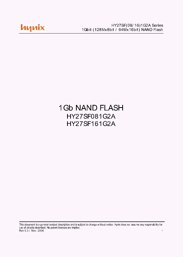 HY27SF081G2A_4563679.PDF Datasheet