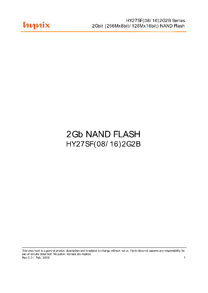 HY27SF082G2B_4646140.PDF Datasheet