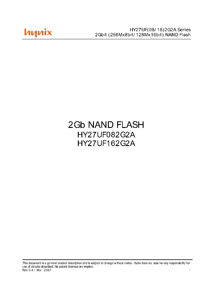 HY27UF082G2A_4597337.PDF Datasheet
