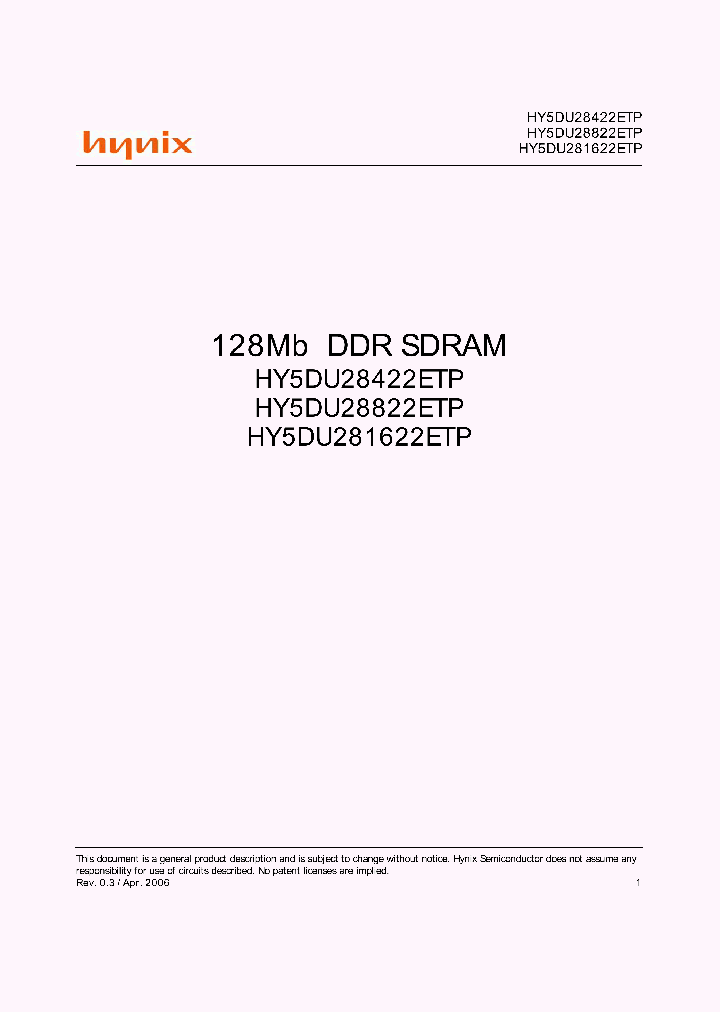 HY5DU281622ETP_4534531.PDF Datasheet