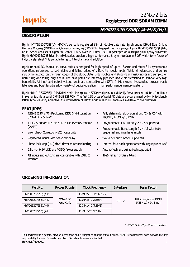 HYMD132G725B4-H_4526781.PDF Datasheet