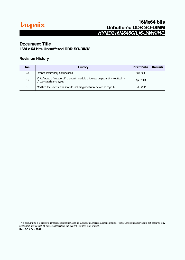 HYMD216M646C6-H_4640447.PDF Datasheet