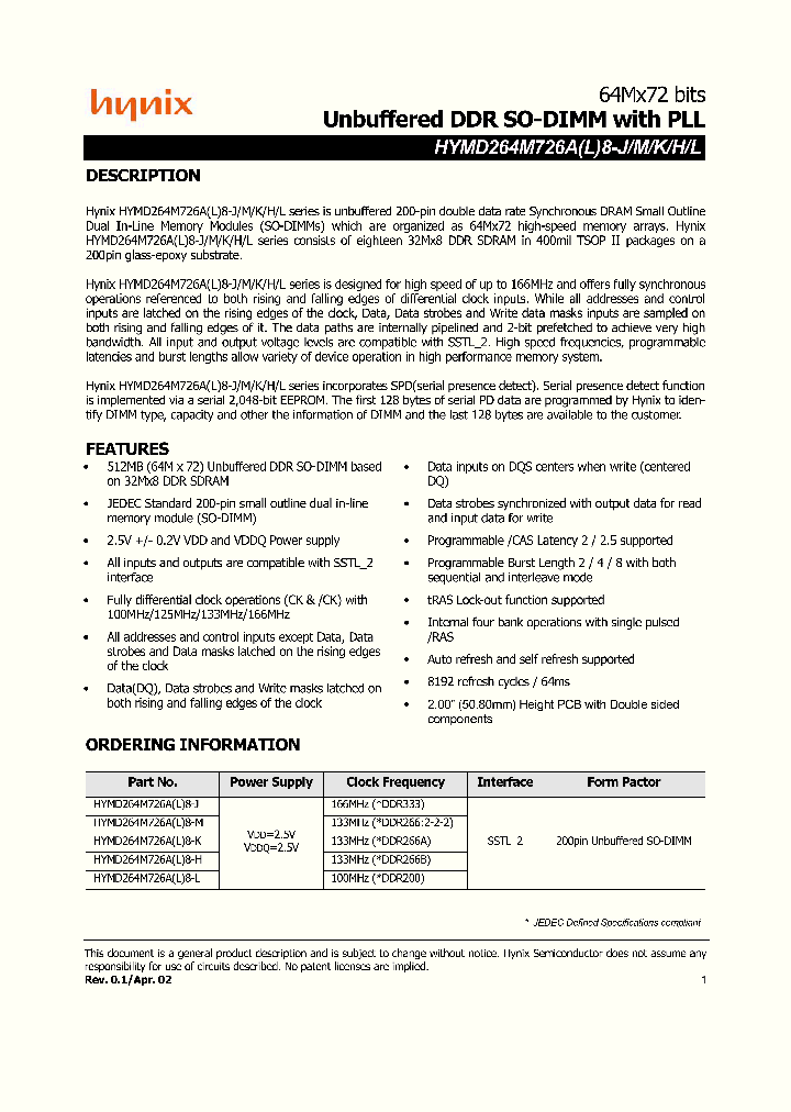 HYMD264M726AL8-H_4551300.PDF Datasheet
