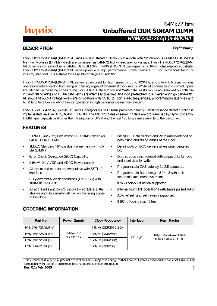 HYMD564726AL8-H_4551307.PDF Datasheet