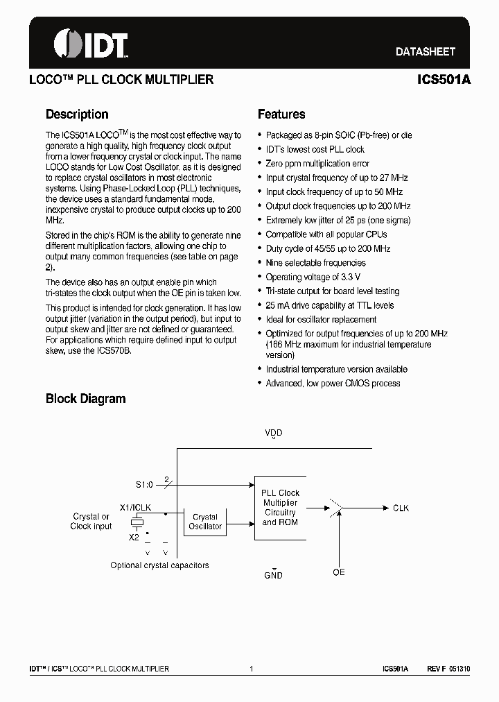 ICS501A_4654619.PDF Datasheet