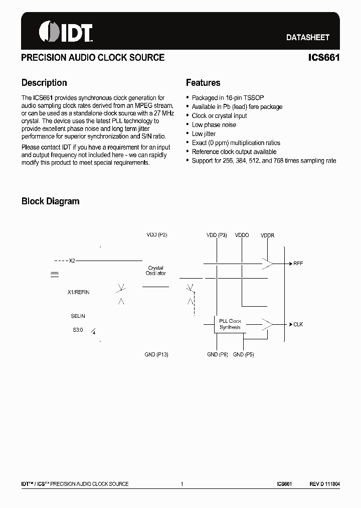 ICS661_4236317.PDF Datasheet