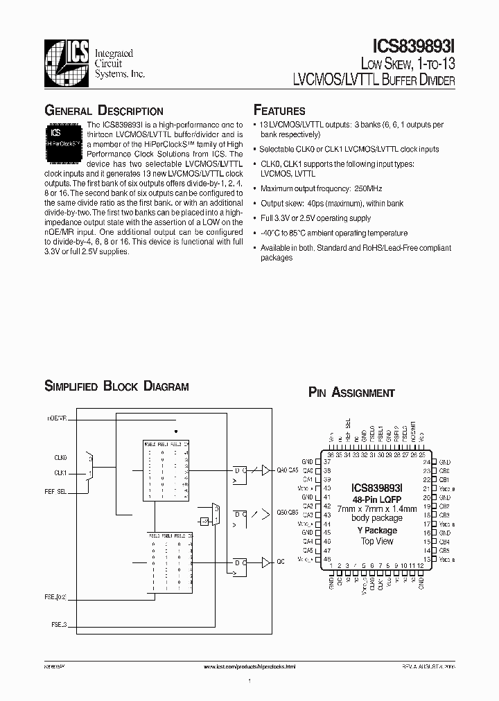 ICS839893AYI_4245672.PDF Datasheet