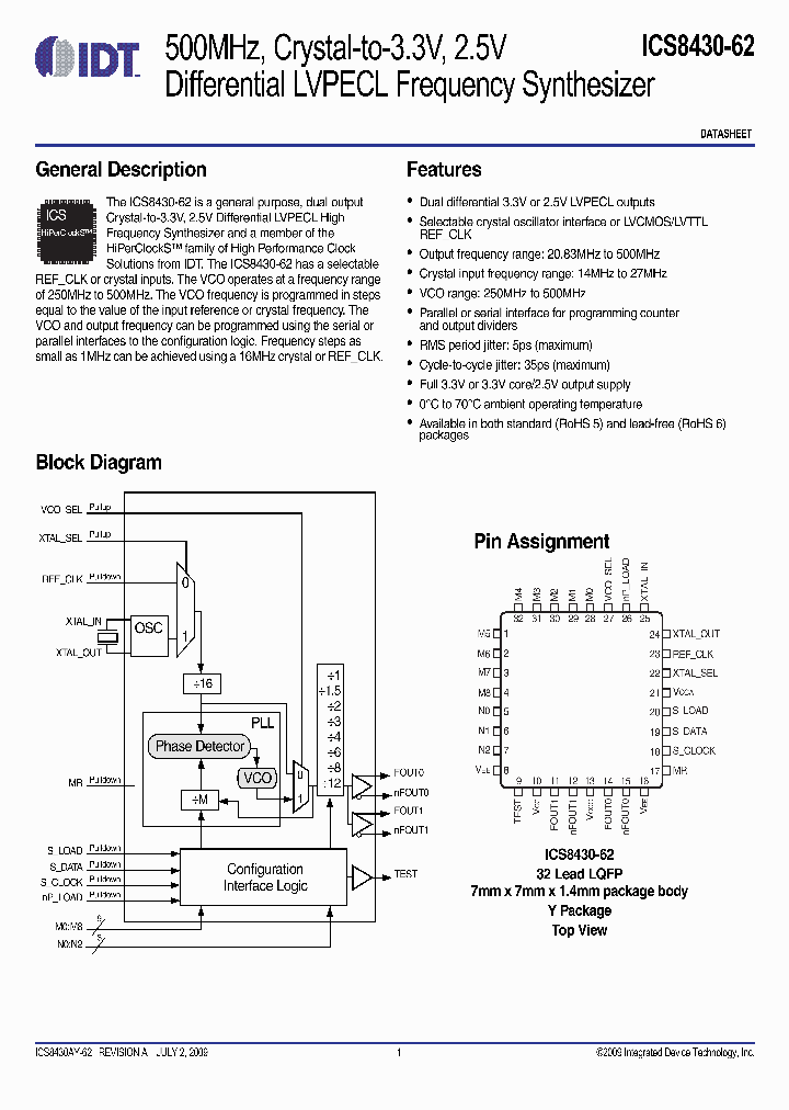 ICS8430-62_4529264.PDF Datasheet