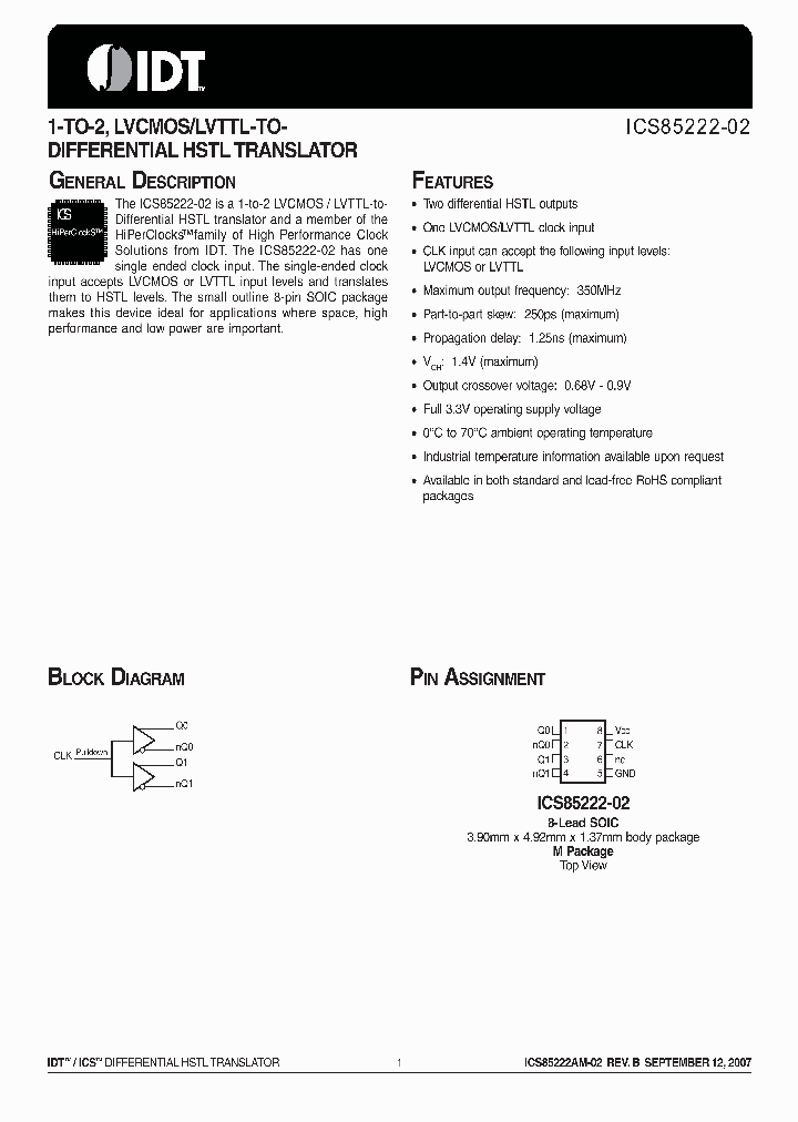 ICS85222-02_4230921.PDF Datasheet