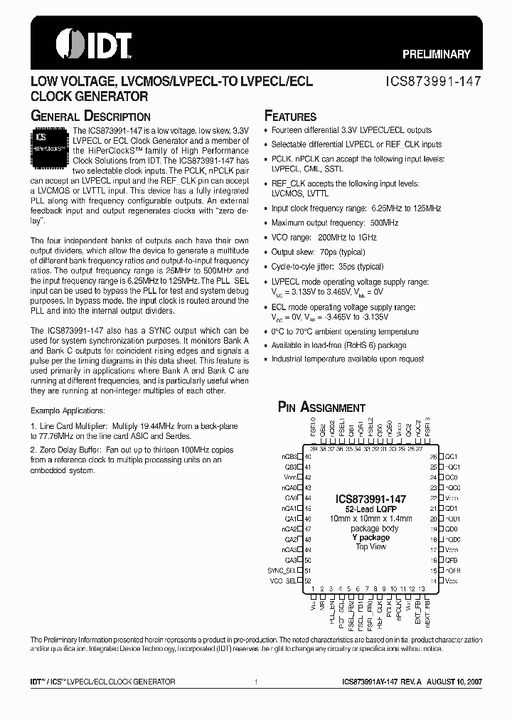 ICS873991-147_4187967.PDF Datasheet