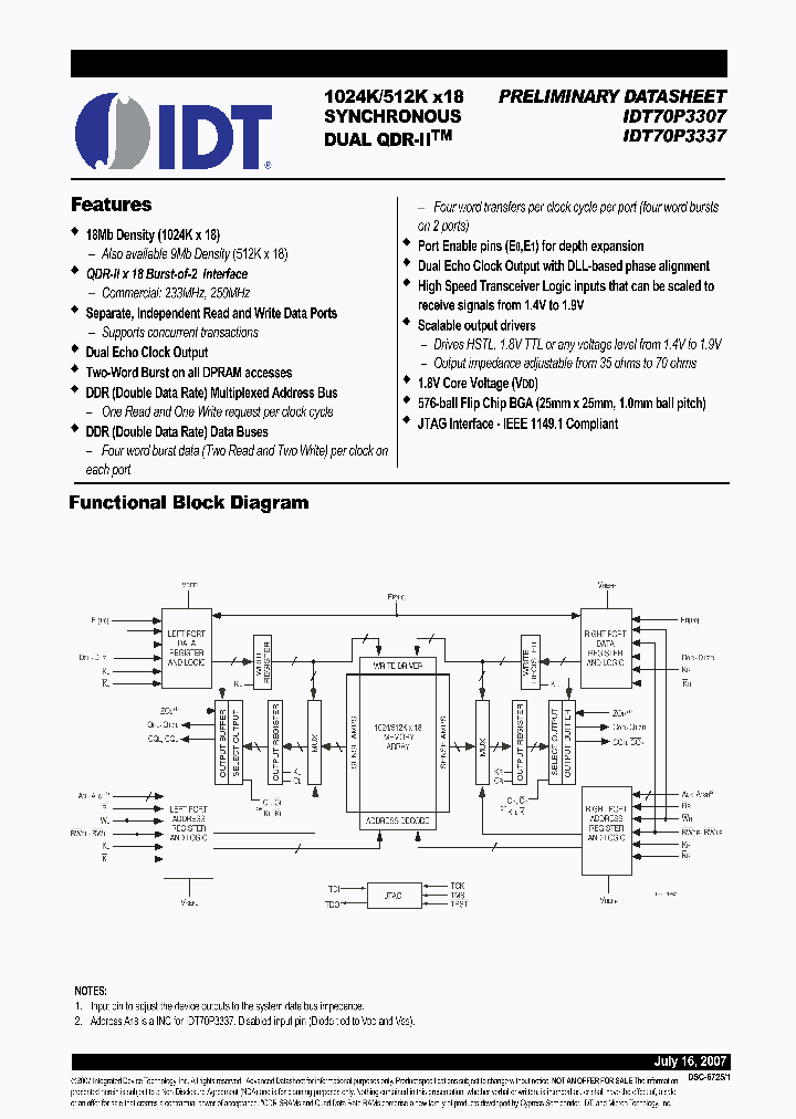IDT70P3337S233RM_4173753.PDF Datasheet