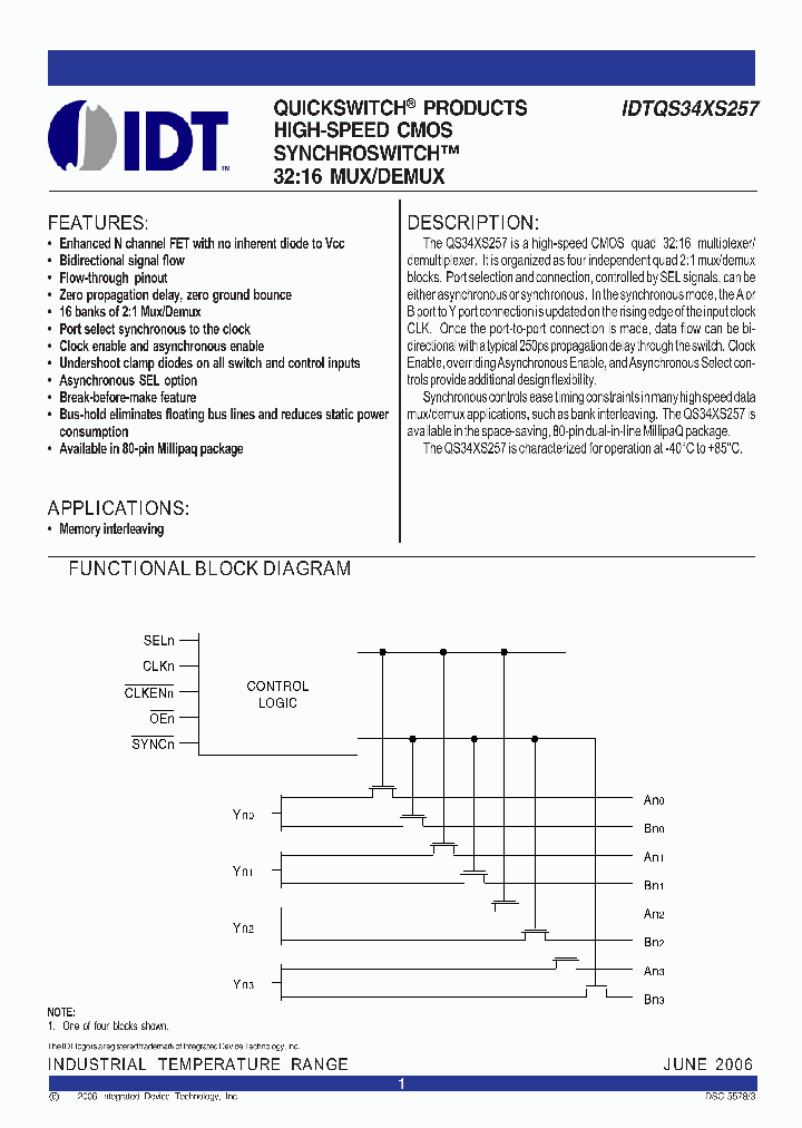 IDTQS34XS257_4166762.PDF Datasheet