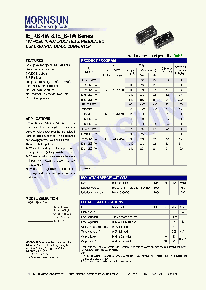 IE0505KS-1W_4405096.PDF Datasheet